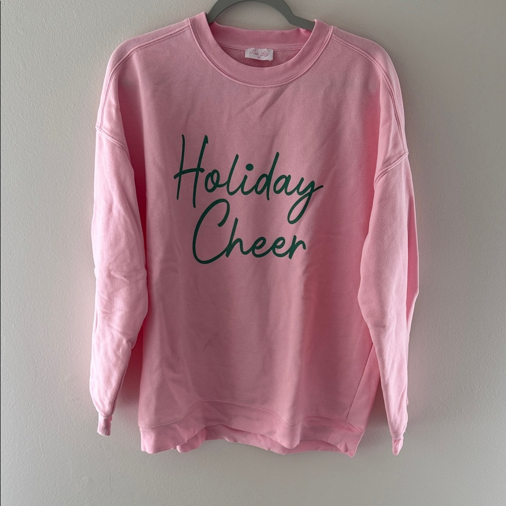 Pink Lily Pink Holiday Cheer Crewneck Sweater